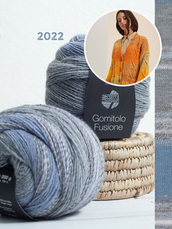 Strickpaket Gomitolo Fusione Jacke mit Zopf