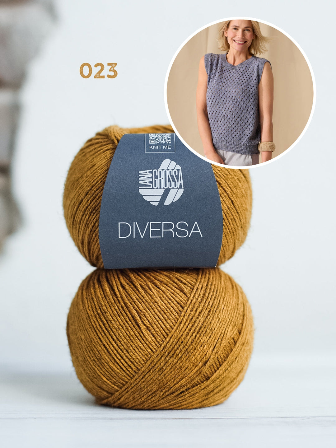 Strickpaket Diversa Top-Down Top mit Ajourmuster