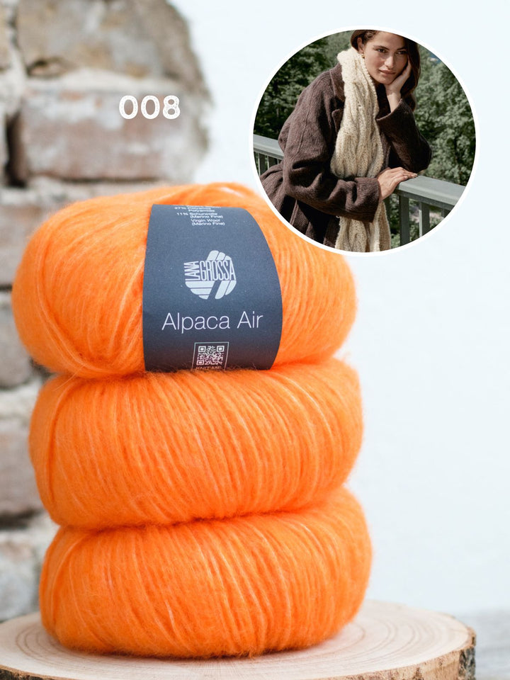 Strickpaket Alpaca Air Schal in Zupfmuster