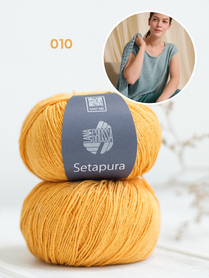 Strickpaket Setapura Top mit Gewebtem Look