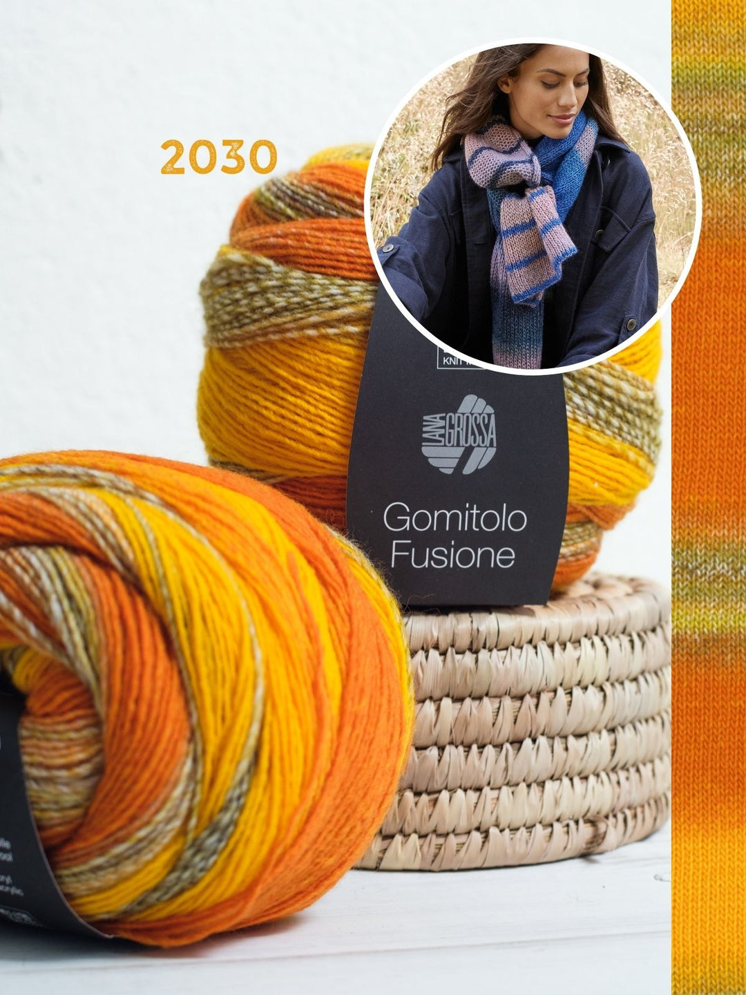 Strickpaket Gomitolo Fusione Schal glatt