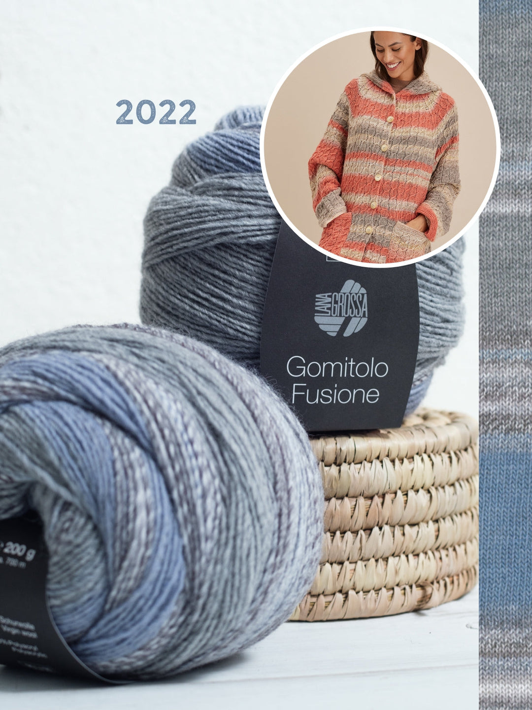 Strickpaket Gomitolo Fusione topdown-hoodiejacke