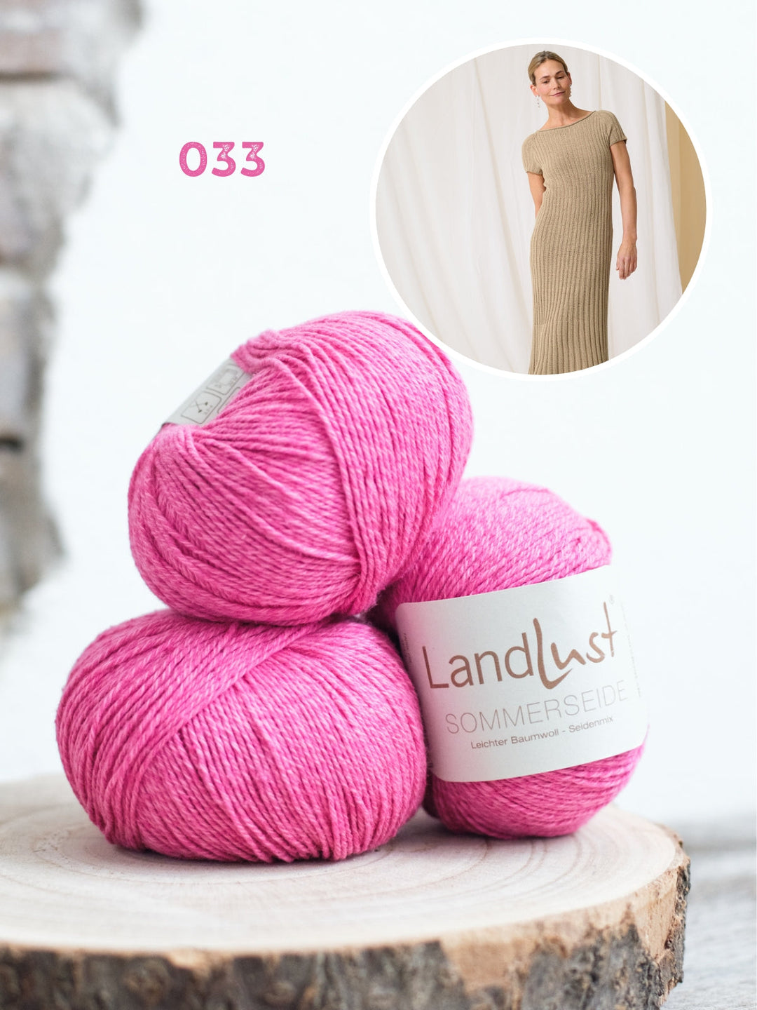 Strickpaket Landlust Sommerseide Top-Down Kleid