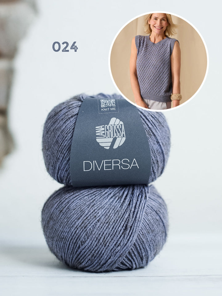 Strickpaket Diversa Top-Down Top mit Ajourmuster