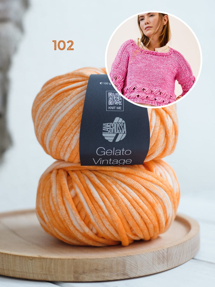 Strickpaket Gelato Vintage Pullover mit Diagonalmuster