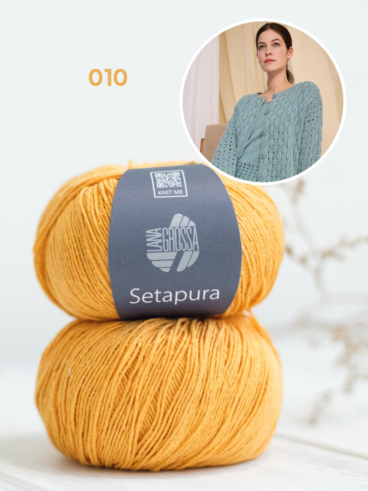 Strickpaket Setapura Weste mit Gewebtem Look