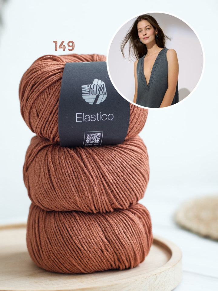 Strickpaket Elastico Top mit tiefem V-Ausschnitt