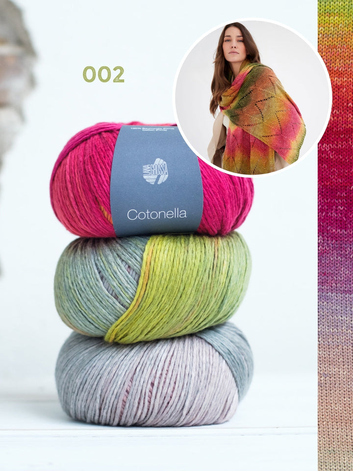 Strickpaket Cotonella Tuch im Wellenmuster