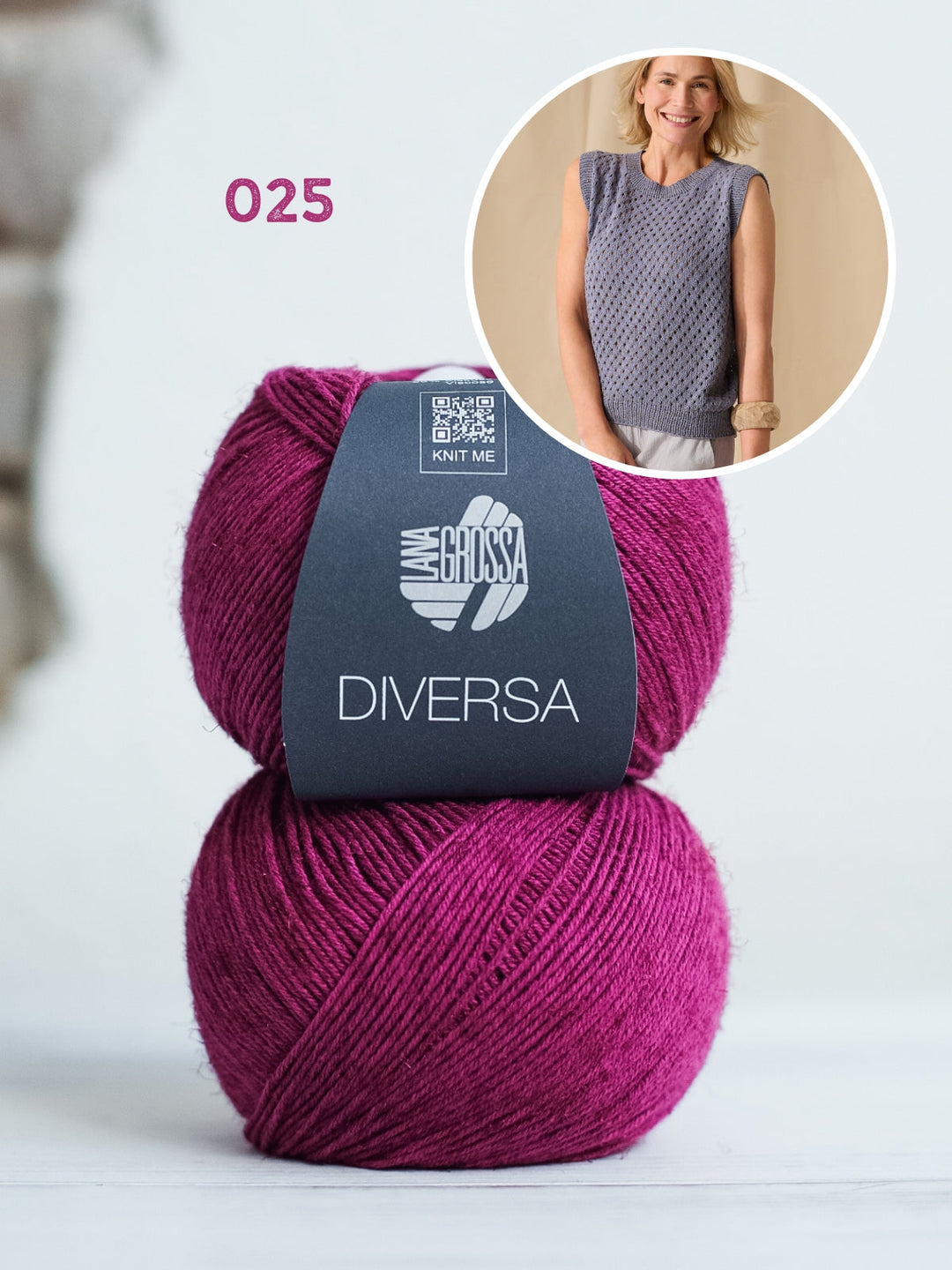 Strickpaket Diversa Top-Down Top mit Ajourmuster