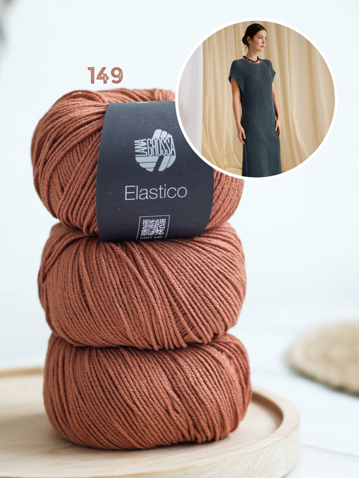 Strickpaket Elastico Kleid im Patentmuster