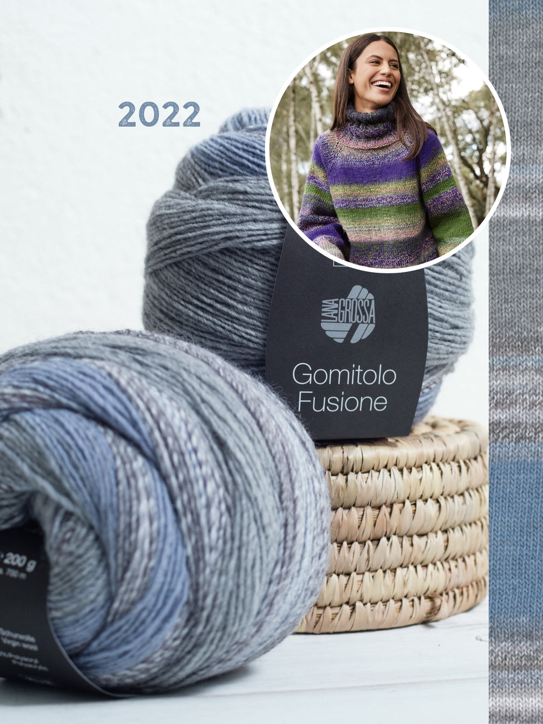 Strickpaket Gomitolo Fusione Rollkragenpullover - top-down