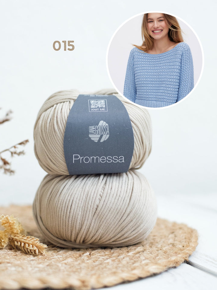 Strickpaket Promessa Pullover mit Zöpfe