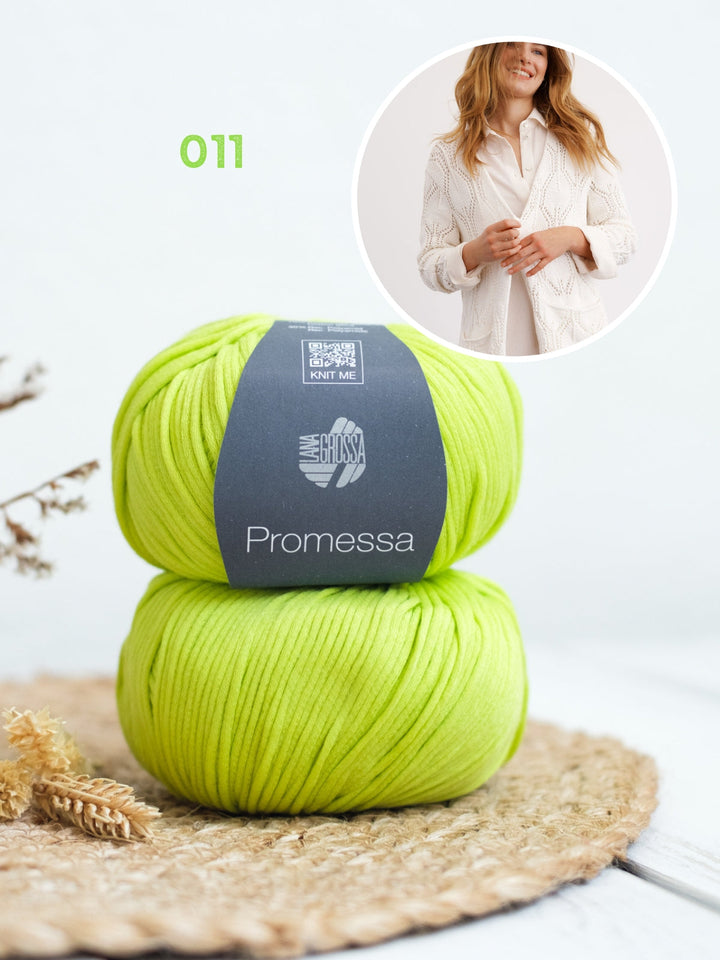 Strickpaket Promessa Mantel im Ajourmuster