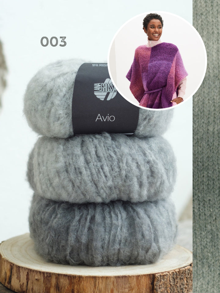 Strickpaket Avio Poncho mit Gürtel