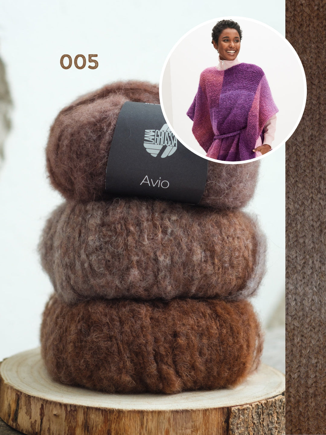 Strickpaket Avio Poncho mit Gürtel