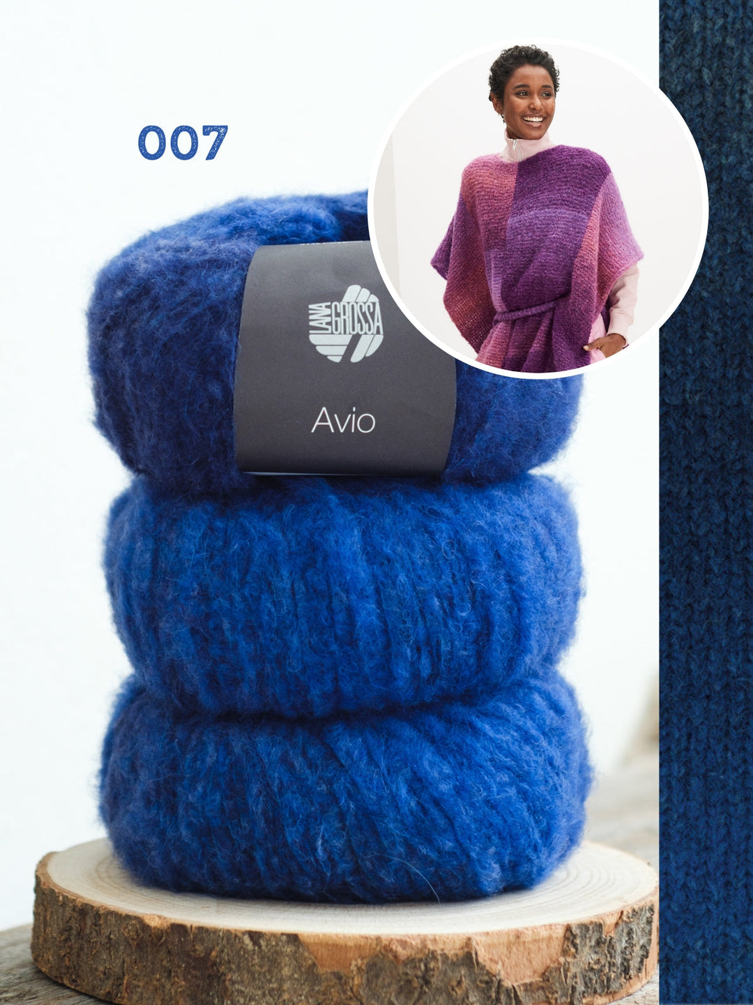 Strickpaket Avio Poncho mit Gürtel