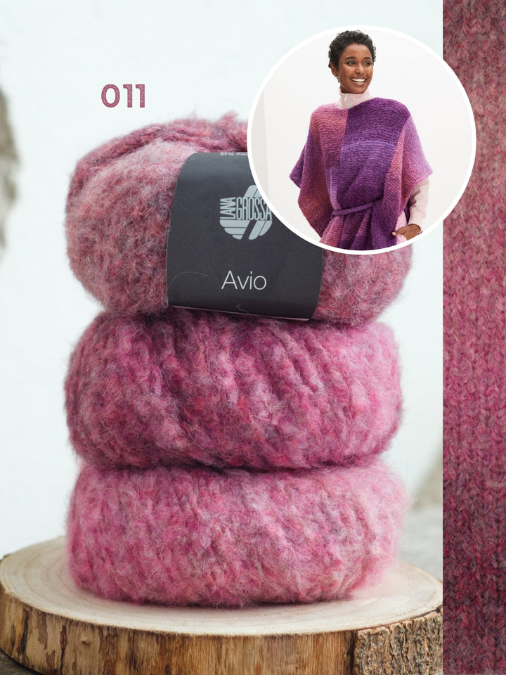 Strickpaket Avio Poncho mit Gürtel