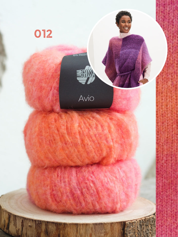 Strickpaket Avio Poncho mit Gürtel