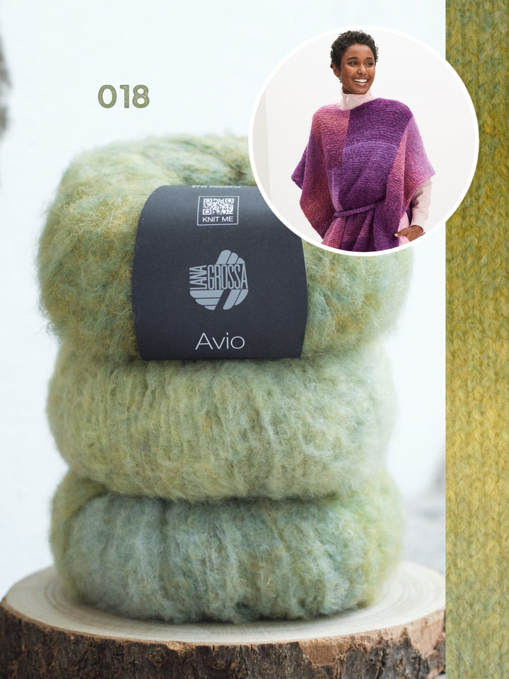 Strickpaket Avio Poncho mit Gürtel