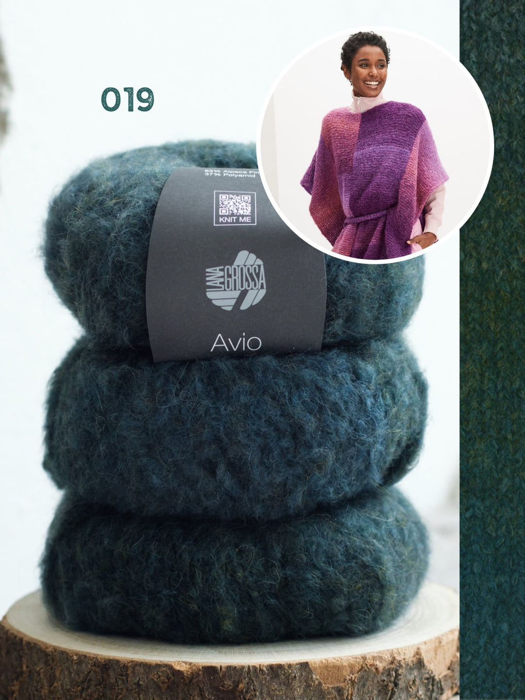 Strickpaket Avio Poncho mit Gürtel