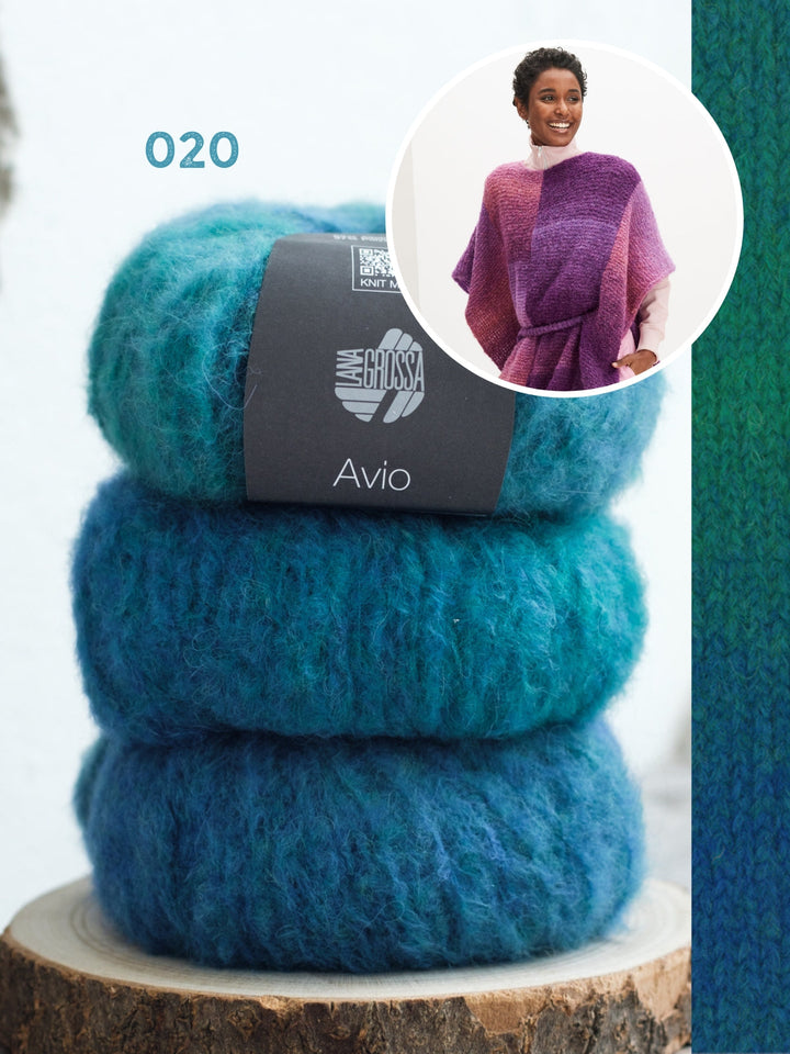 Strickpaket Avio Poncho mit Gürtel