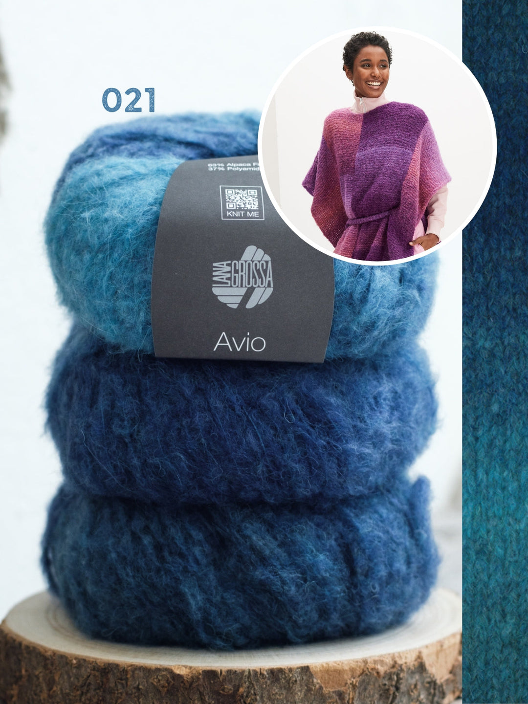 Strickpaket Avio Poncho mit Gürtel