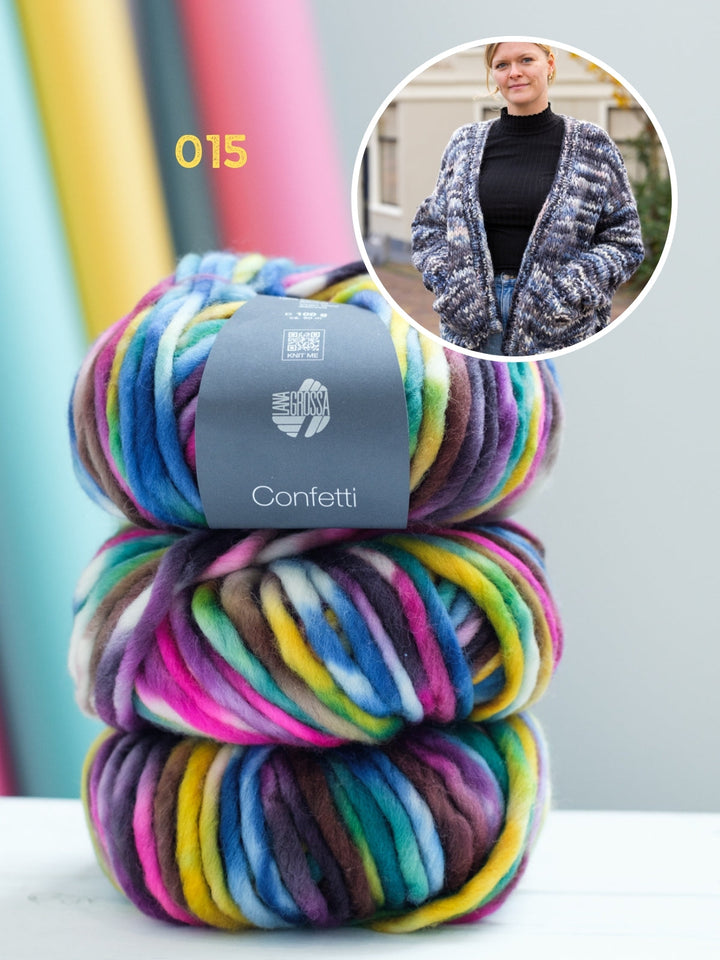 Strickpaket Confetti Cardigan - Jetzt auf dem Cover der neuen Brigitte