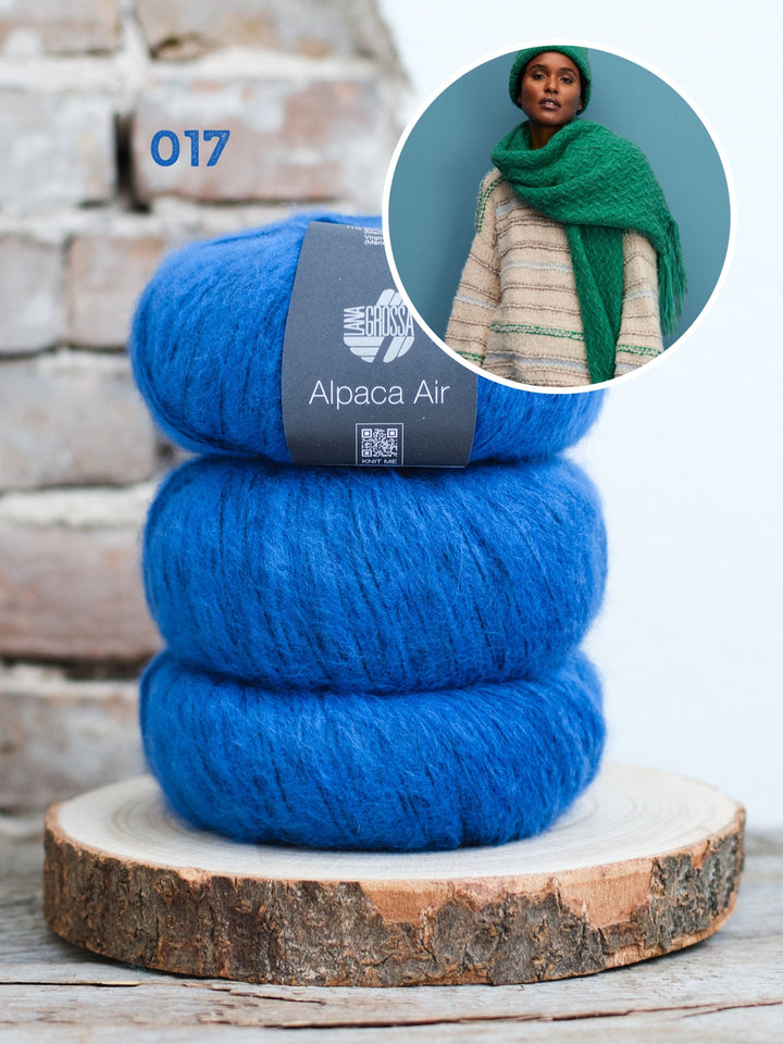 Strickpaket Alpaca Air Schal im Flechtmuster