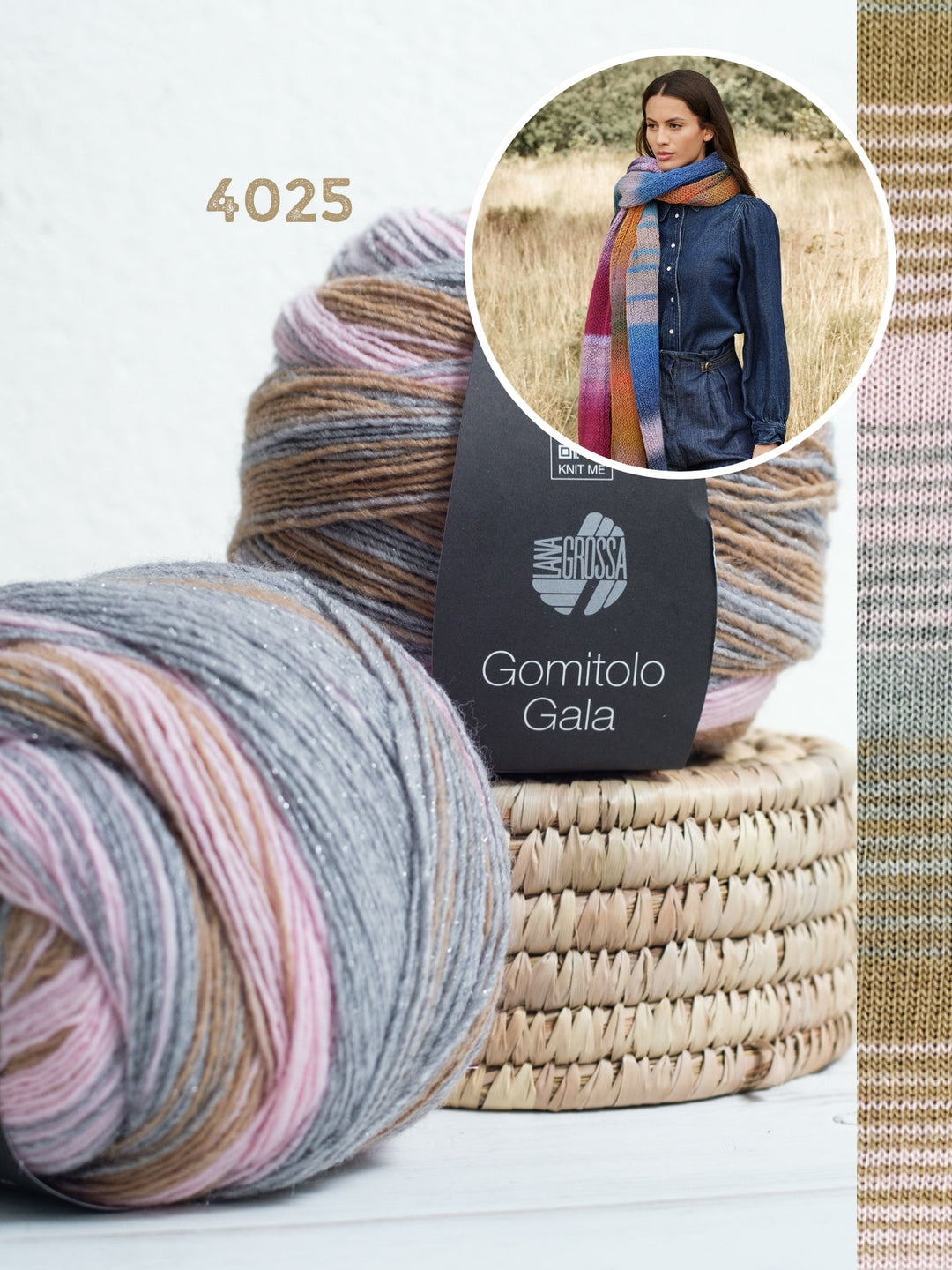 Strickpaket Gomitolo Gala Schal glatt