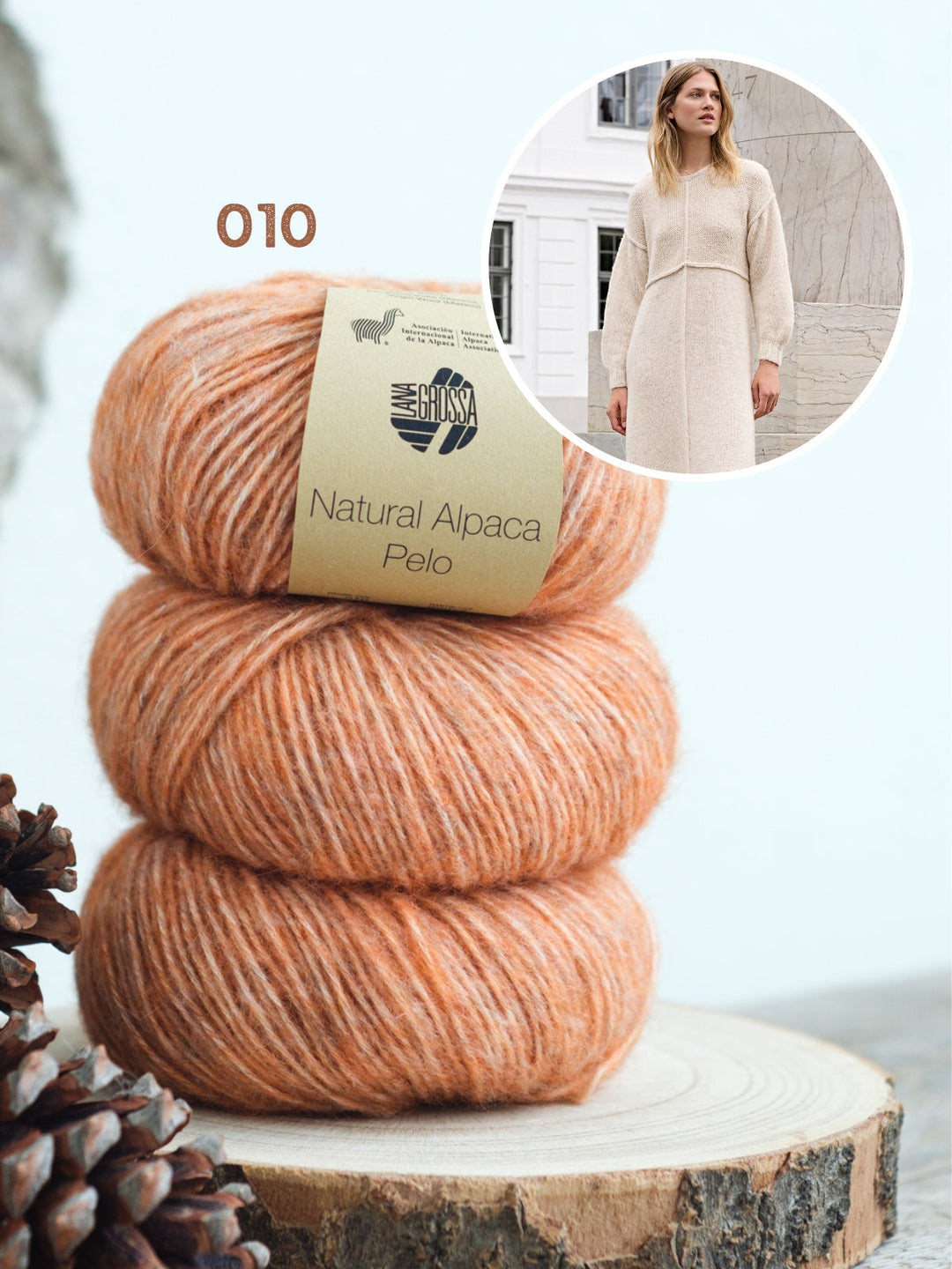 Strickpaket Natural Alpaca Pelo Kleid