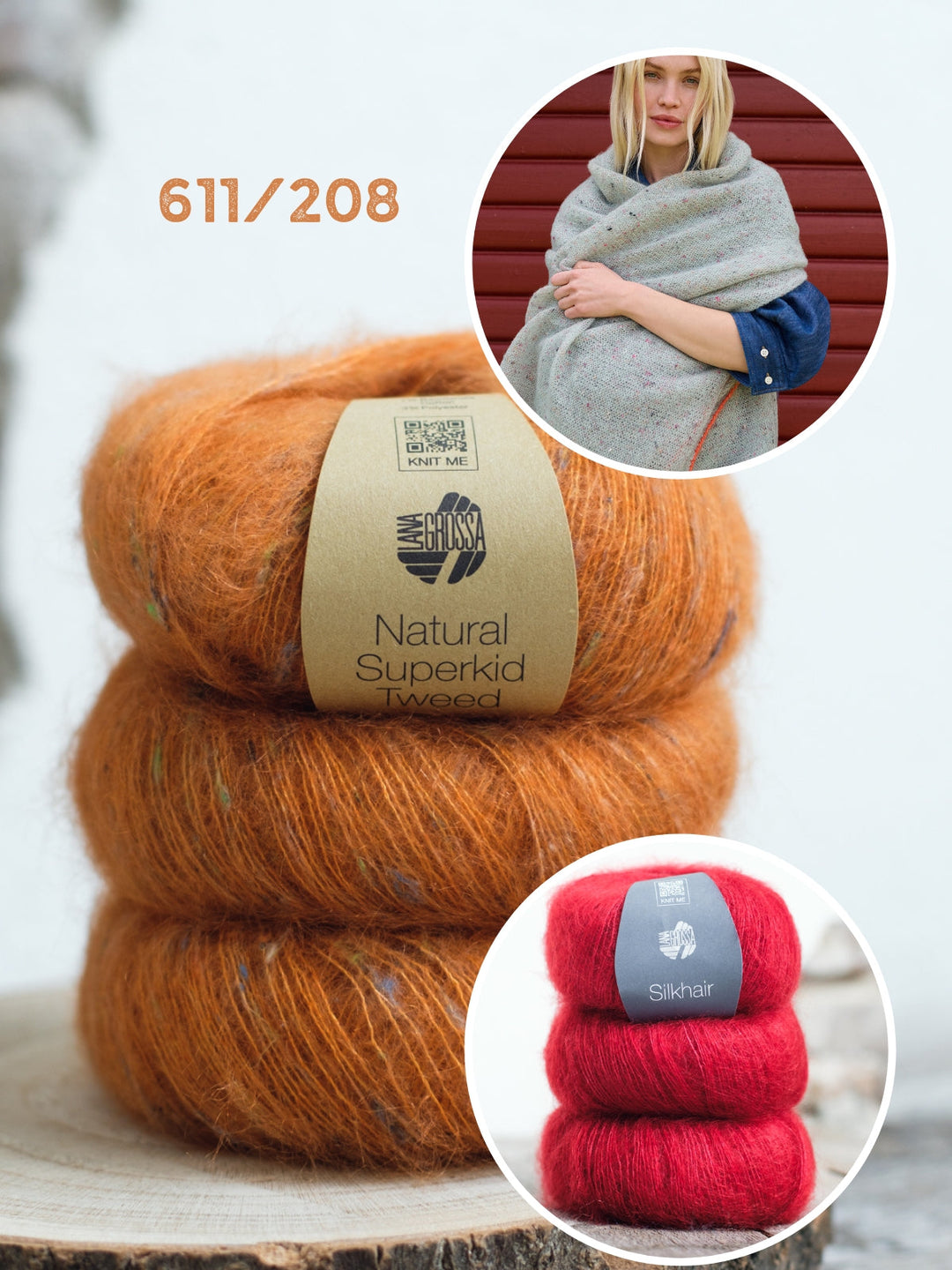 Strickpaket Natural Superkid Tweed Silkhair Tuch