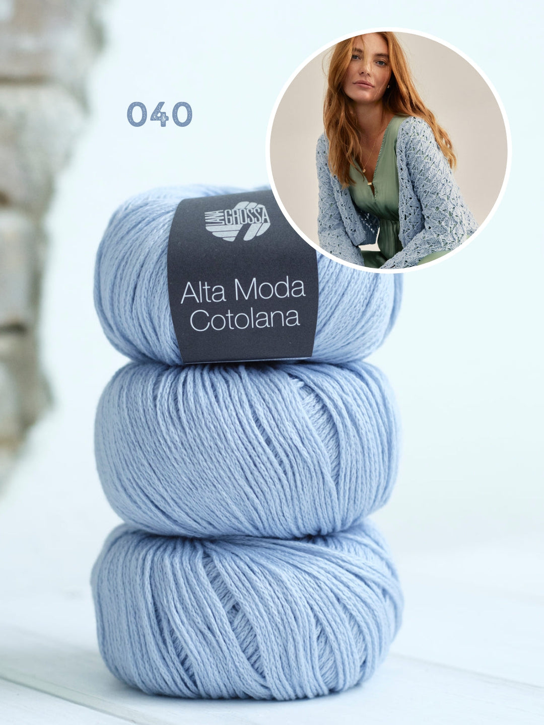 Strickpaket Alta Moda Cotolana Cardigan im Ajourmuster