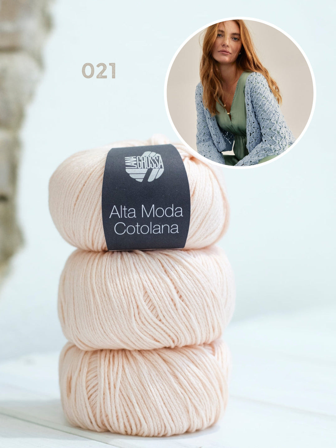 Strickpaket Alta Moda Cotolana Cardigan im Ajourmuster