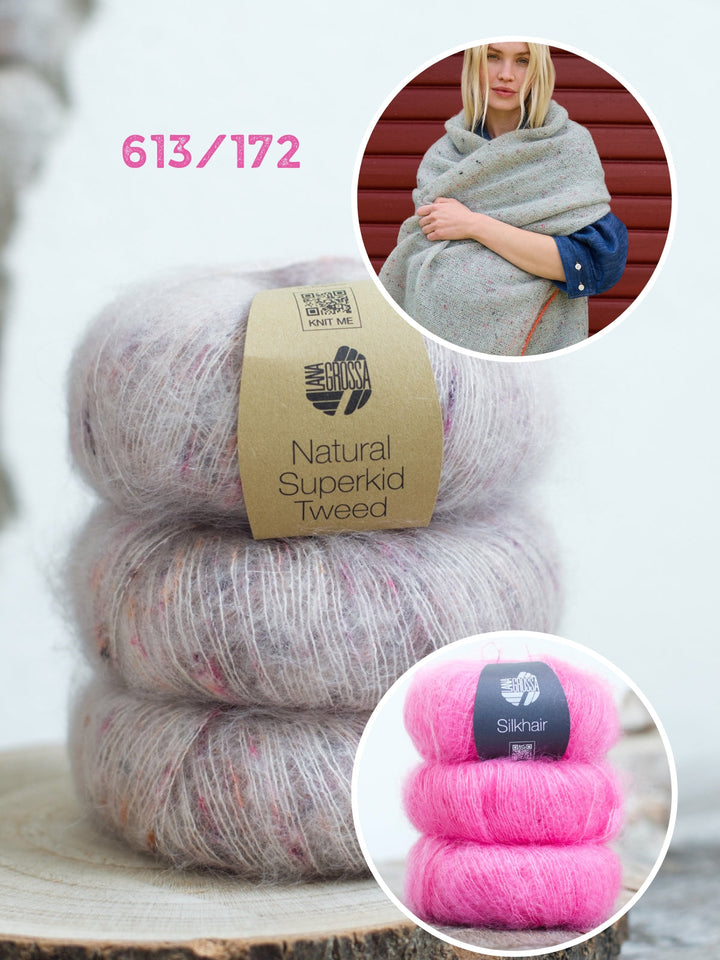 Strickpaket Natural Superkid Tweed Silkhair Tuch