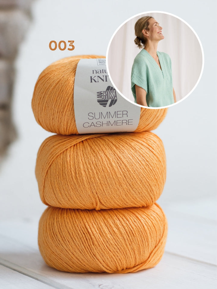 Strickpaket Summer Cashmere Top mit V-Ausschnitt