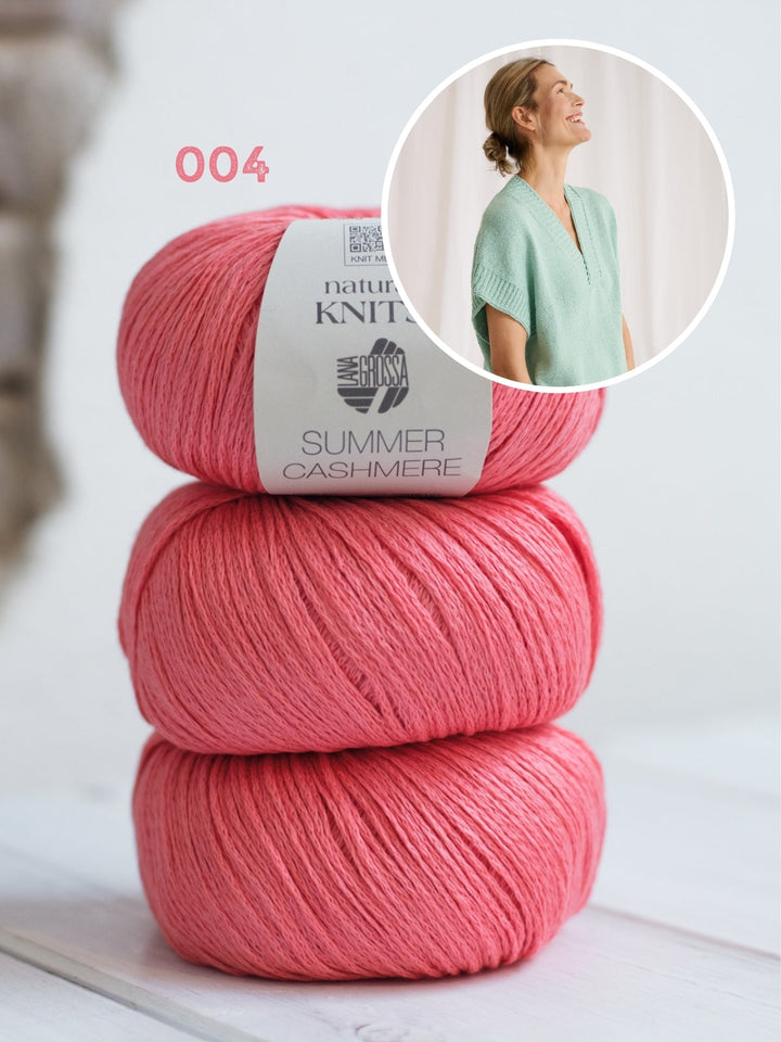 Strickpaket Summer Cashmere Top mit V-Ausschnitt