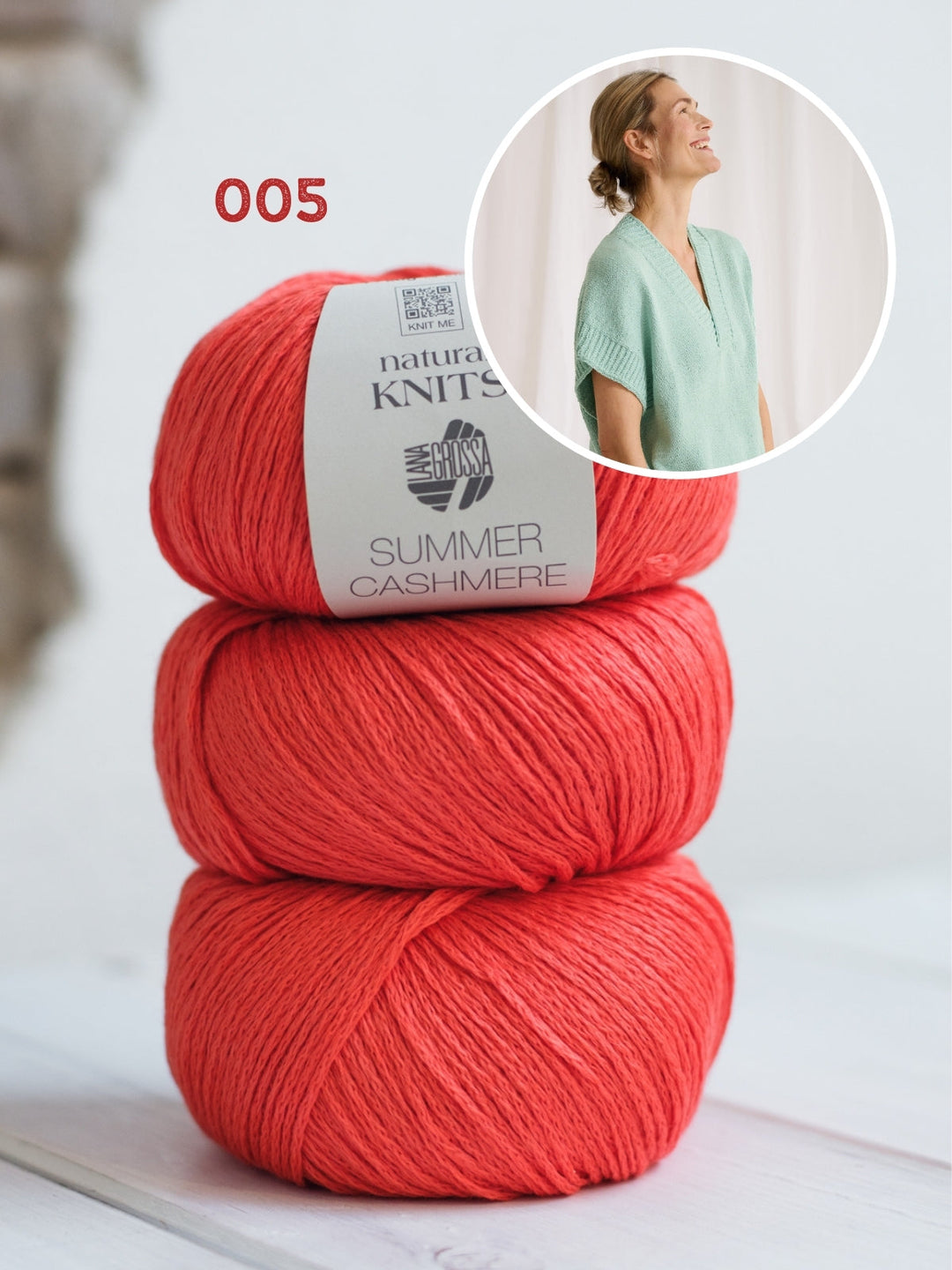 Strickpaket Summer Cashmere Top mit V-Ausschnitt