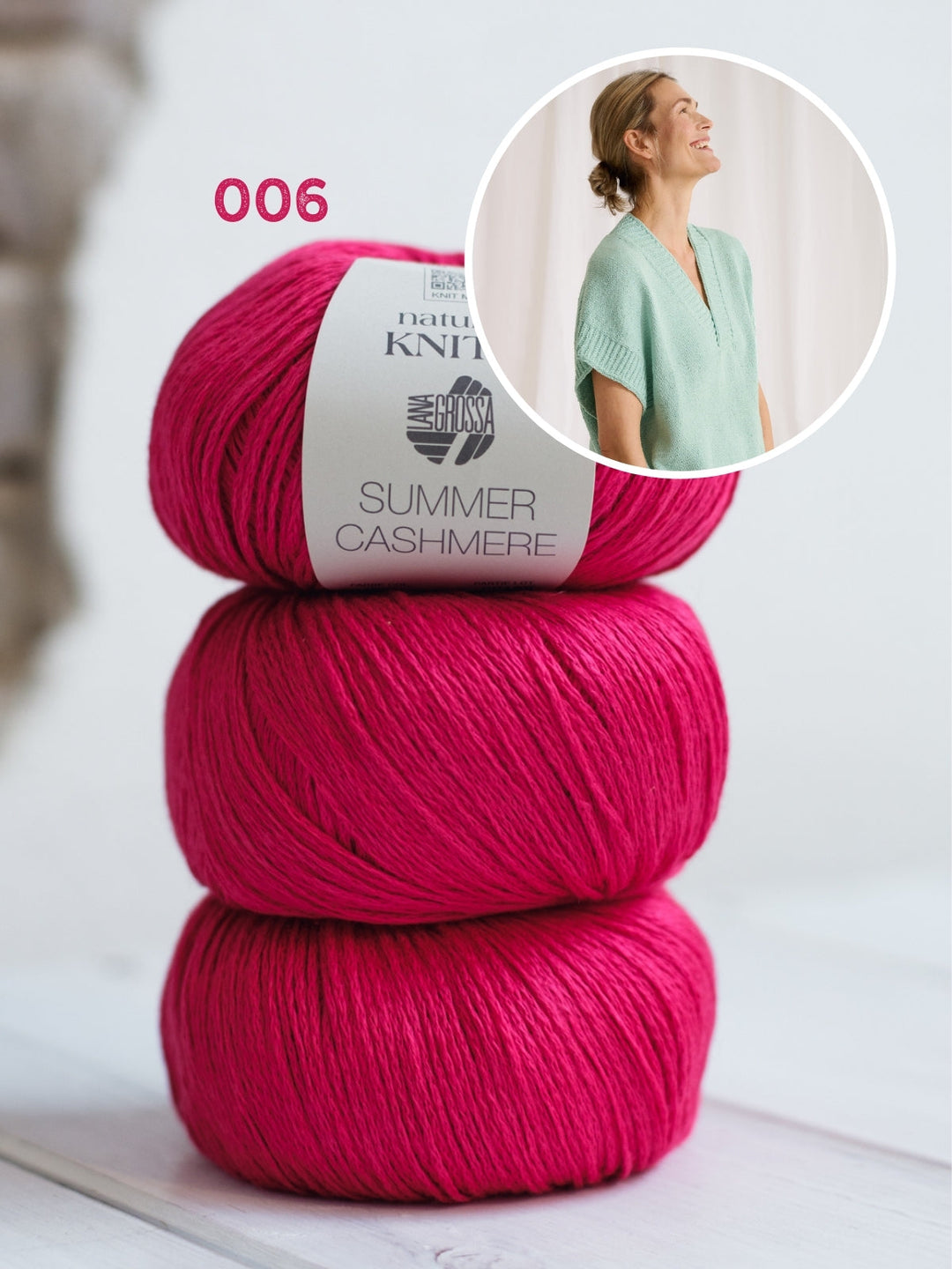 Strickpaket Summer Cashmere Top mit V-Ausschnitt