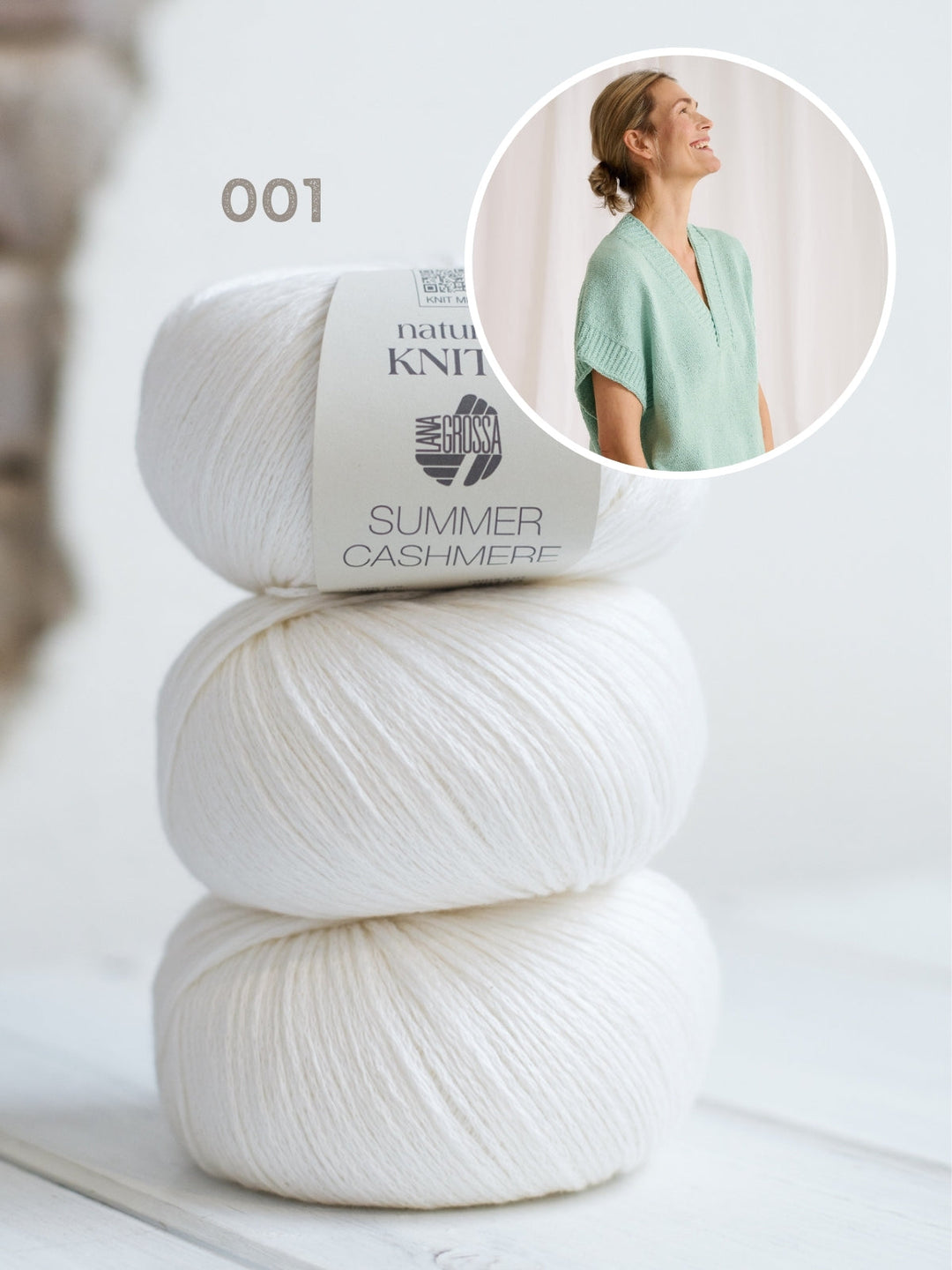 Strickpaket Summer Cashmere Top mit V-Ausschnitt