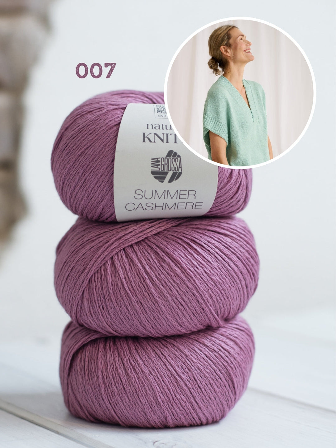 Strickpaket Summer Cashmere Top mit V-Ausschnitt