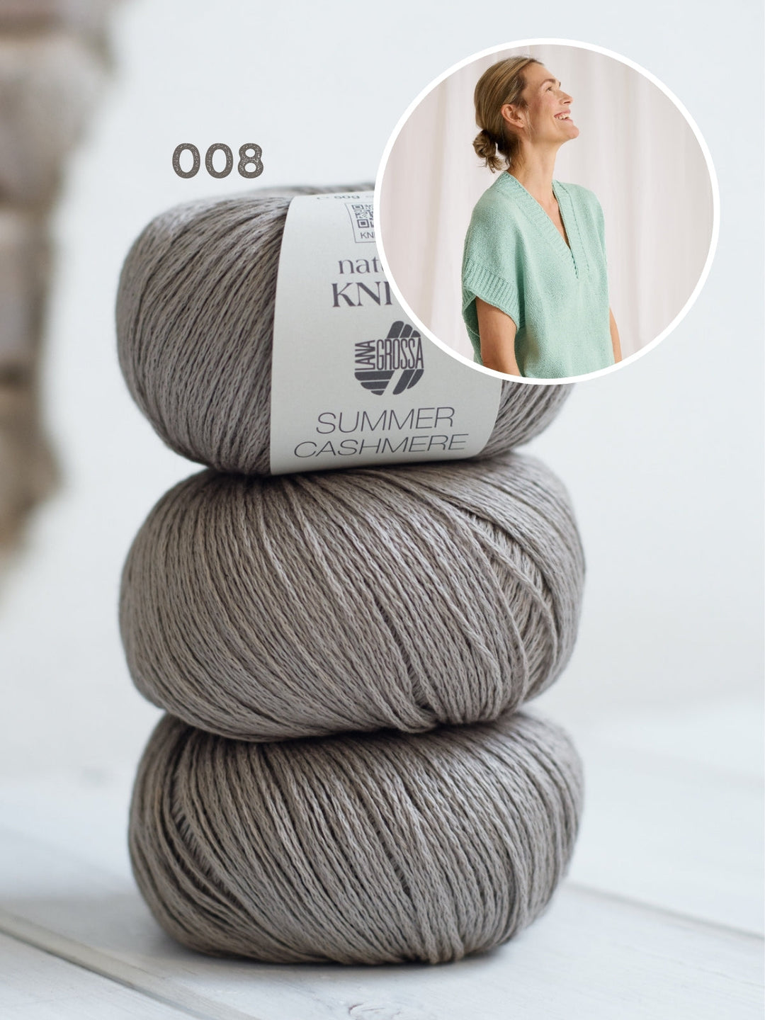 Strickpaket Summer Cashmere Top mit V-Ausschnitt