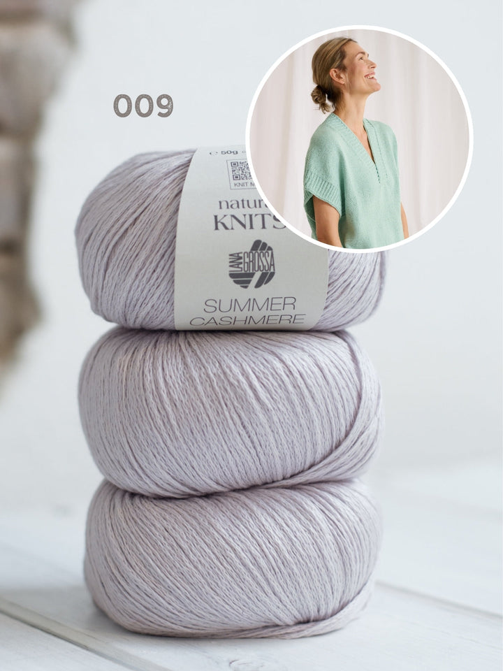 Strickpaket Summer Cashmere Top mit V-Ausschnitt