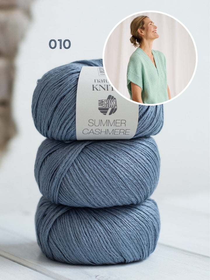 Strickpaket Summer Cashmere Top mit V-Ausschnitt