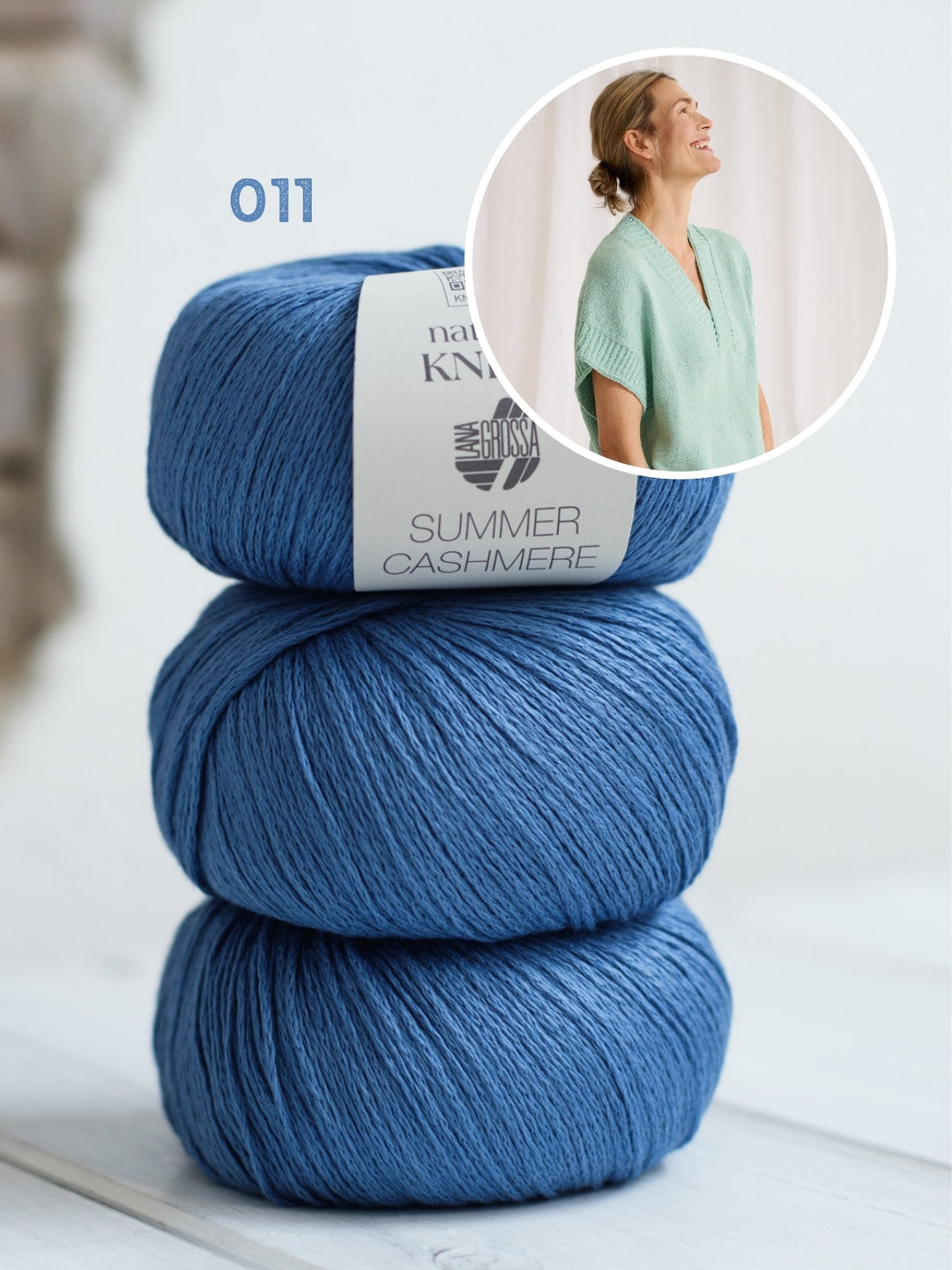 Strickpaket Summer Cashmere Top mit V-Ausschnitt