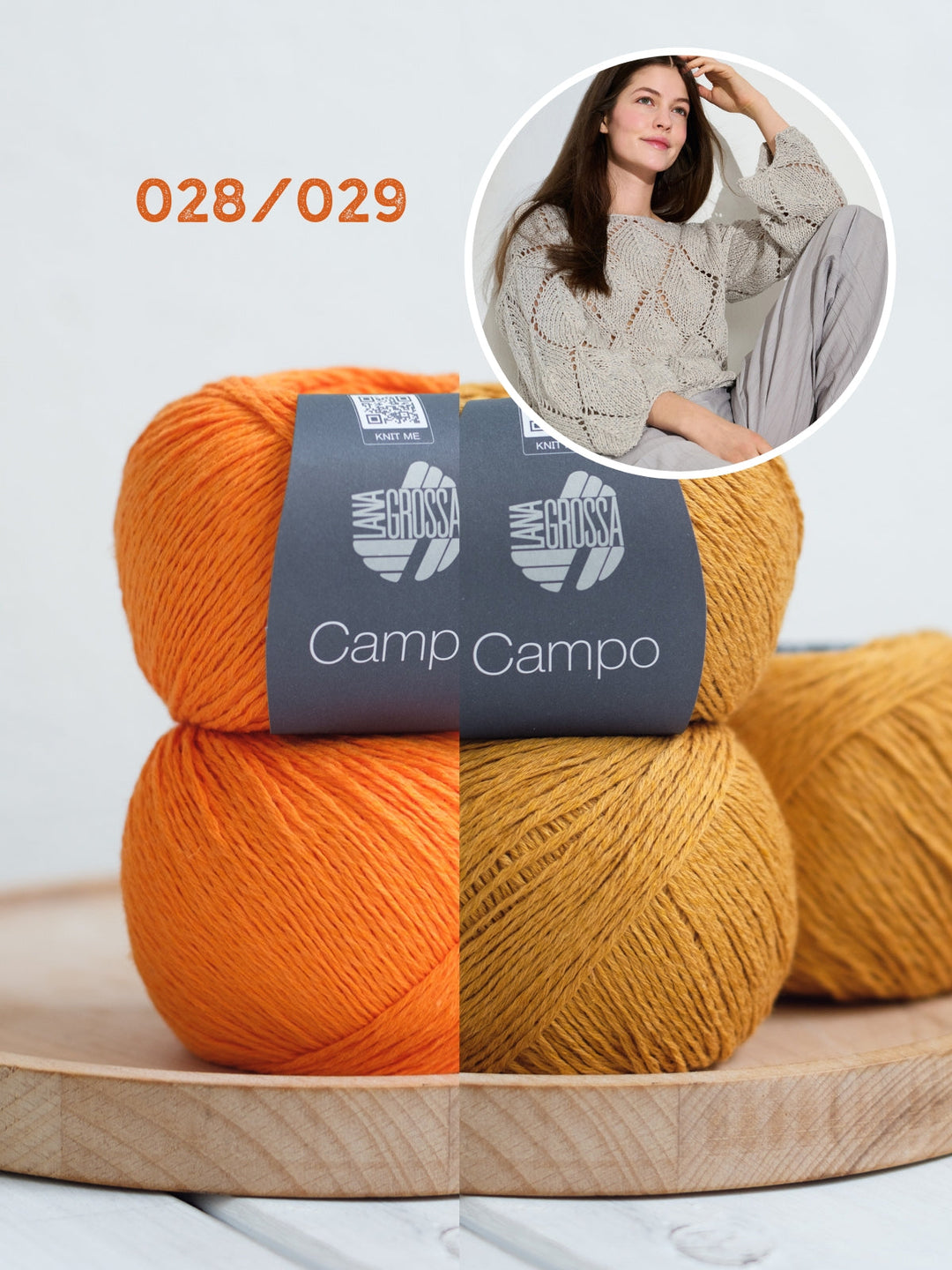 Strickpaket Campo Pullover mit Blattmuster