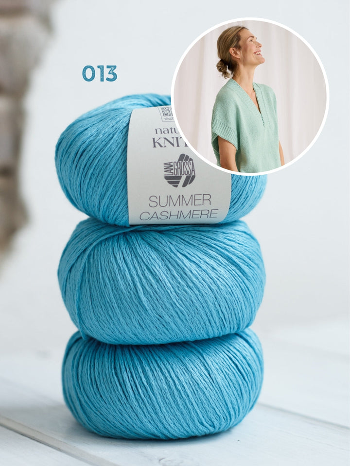 Strickpaket Summer Cashmere Top mit V-Ausschnitt