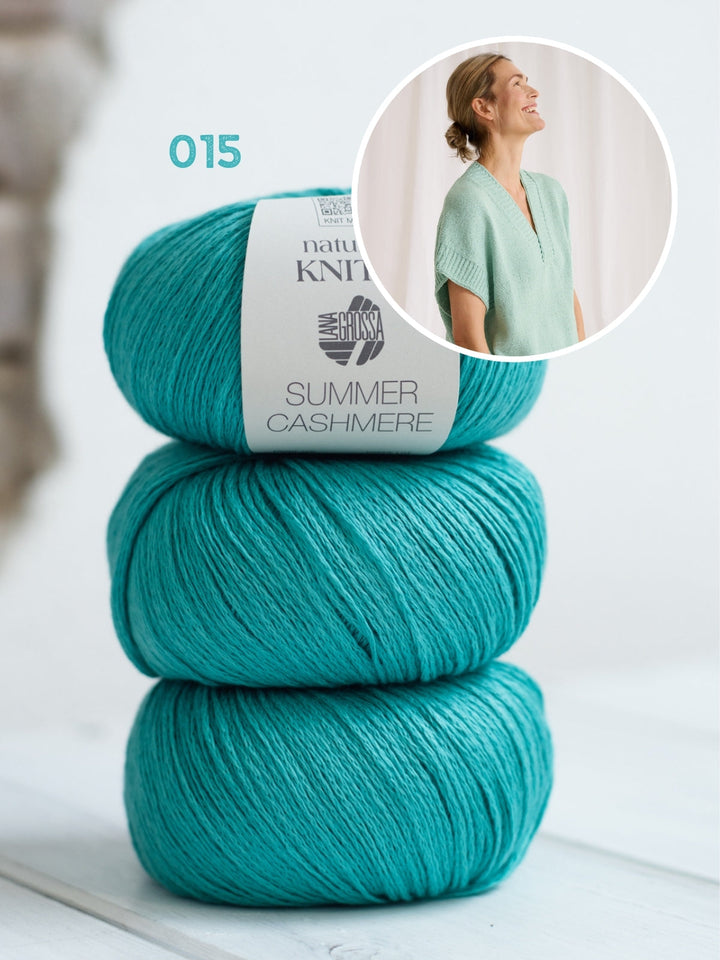 Strickpaket Summer Cashmere Top mit V-Ausschnitt