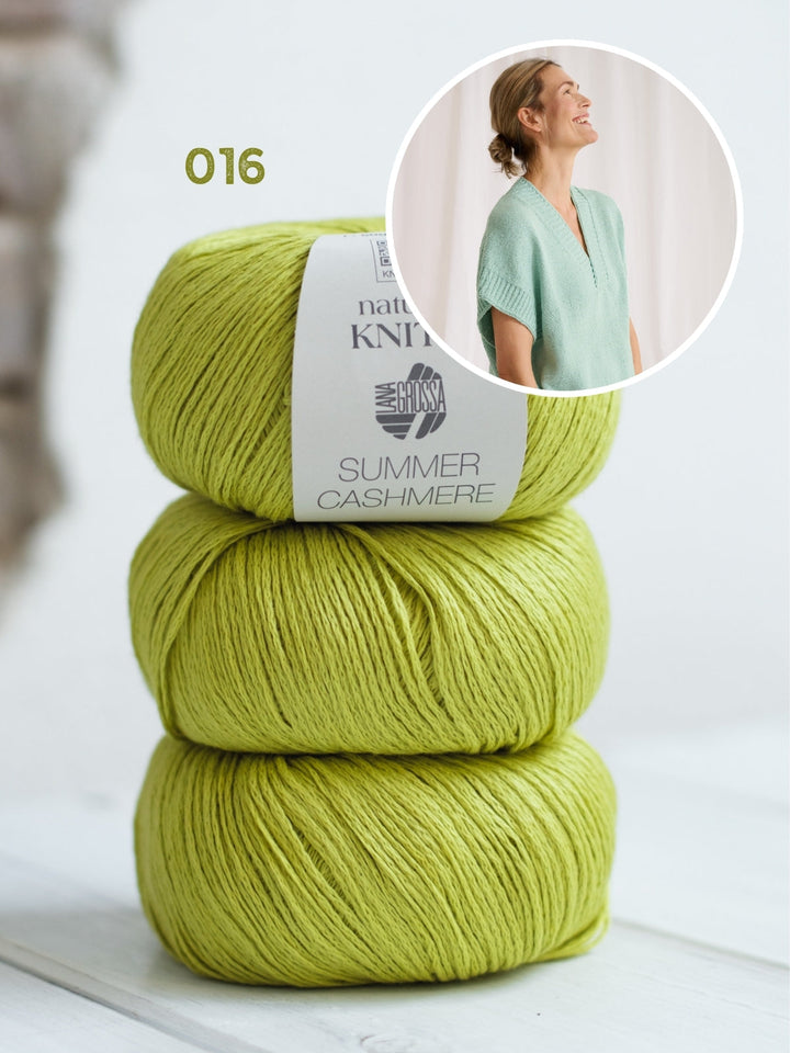 Strickpaket Summer Cashmere Top mit V-Ausschnitt