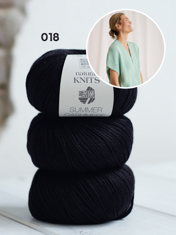 Strickpaket Summer Cashmere Top mit V-Ausschnitt