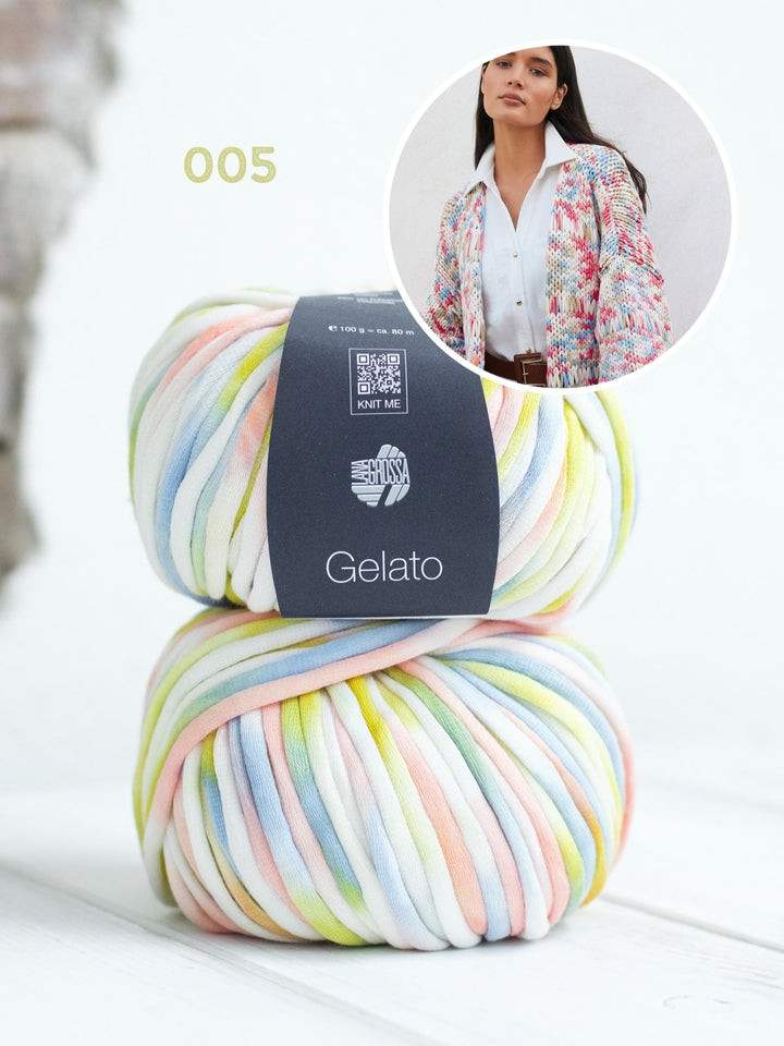 Strickpaket Gelato Cardigan mit Fallmaschen